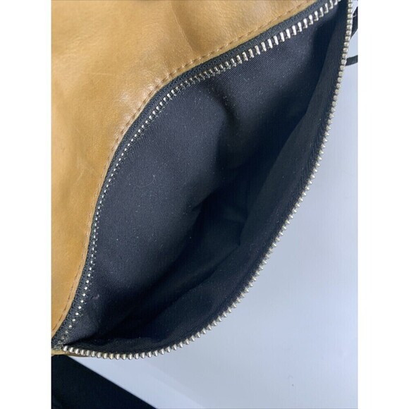 Carla Mancini Handbags Crossbody Tan Leather Zip Around Flap Purse Bag Black - Picture 11 of 16